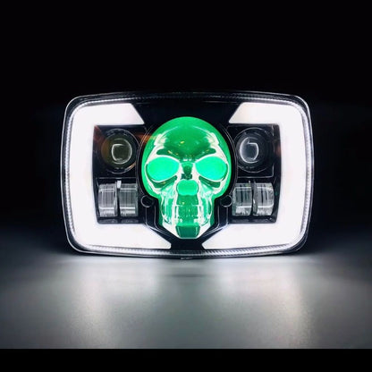 6-in-1 Multi-Color Skull LED Headlight for Honda CG125 & CD70