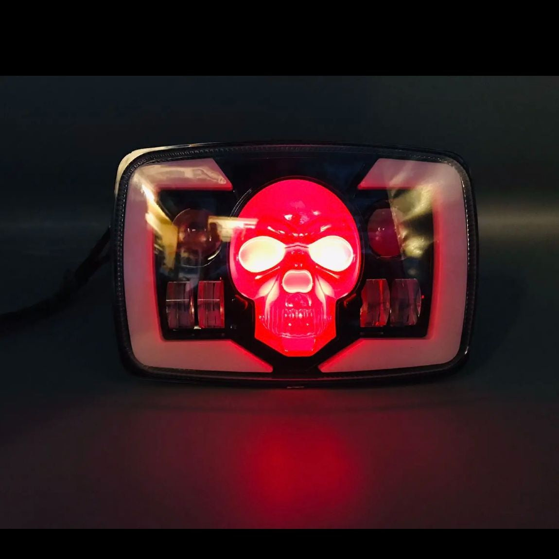 6-in-1 Multi-Color Skull LED Headlight for Honda CG125 & CD70