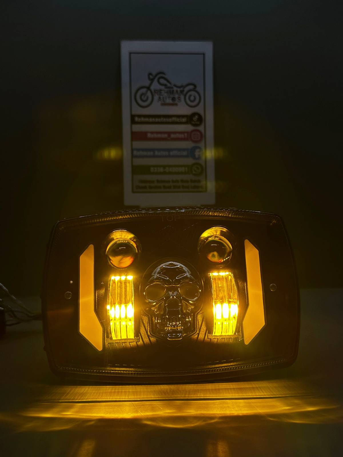 Skull Edition Multi-Functional LED Headlight for Bikes Cd-70 & CG-125