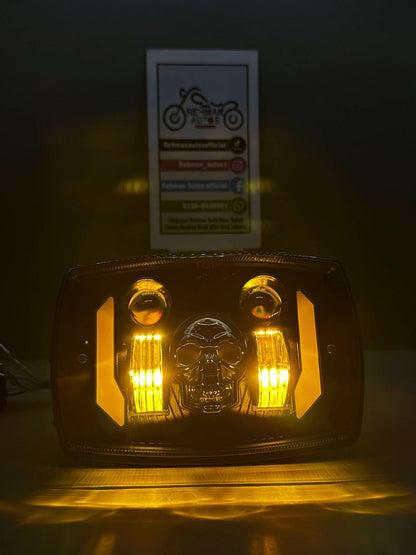 Skull Edition Multi-Functional LED Headlight for Bikes Cd-70 & CG-125
