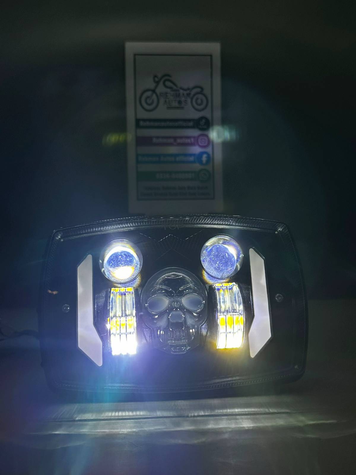 Skull Edition Multi-Functional LED Headlight for Bikes Cd-70 & CG-125