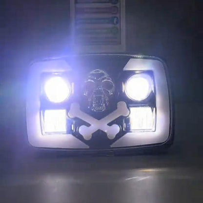 6-Color Skull & Crossbones LED Headlight for Honda CG125 & CD70
