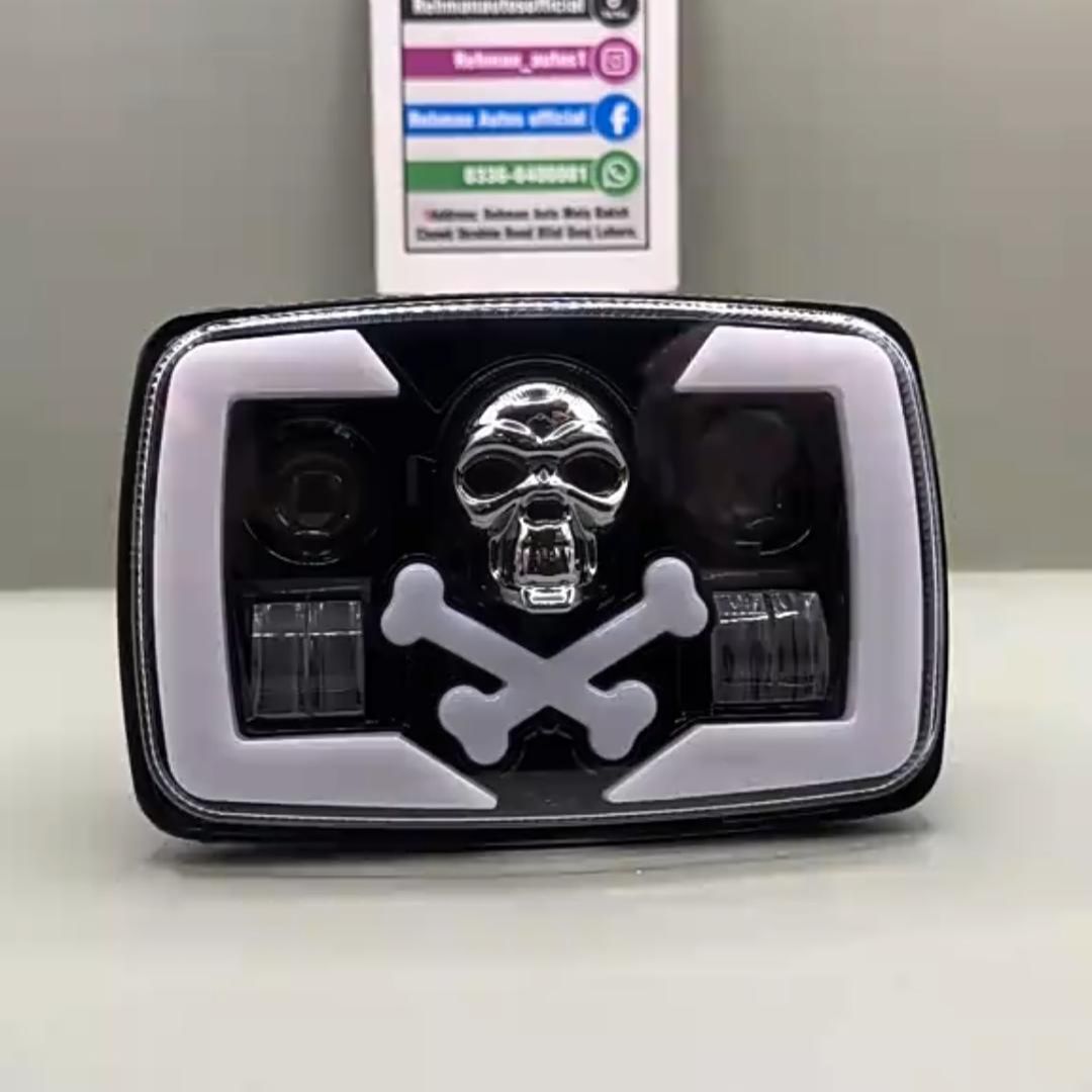 6-Color Skull & Crossbones LED Headlight for Honda CG125 & CD70