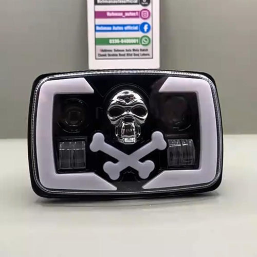 6-Color Skull & Crossbones LED Headlight for Honda CG125 & CD70