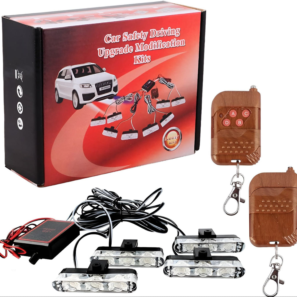 Remote Control 4 Flasher For All Bikes & Cars | White or Red & Blue