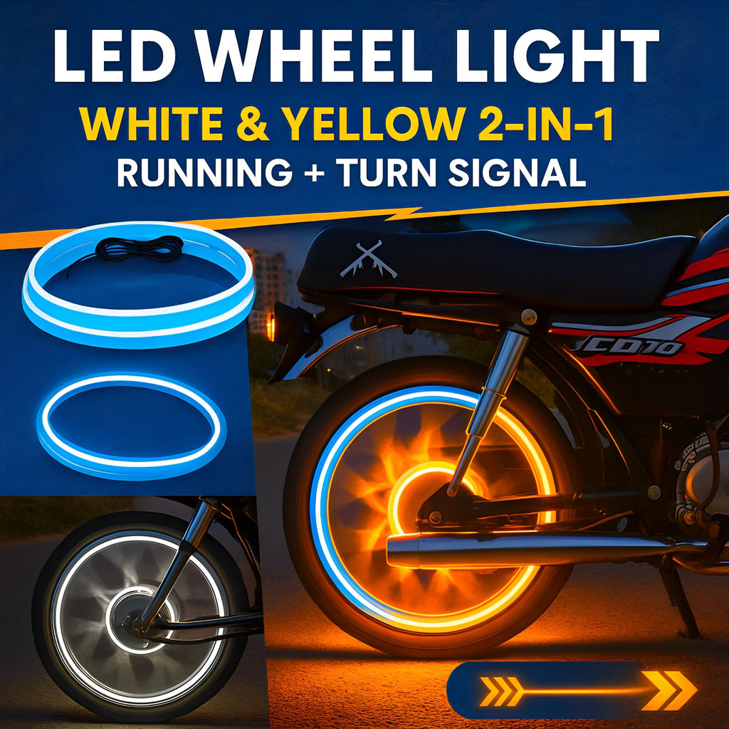 Trending Hub Universal Bike Strip Light-Dual Color Turn Signal (Yellow & White)
