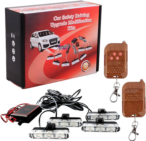 Remote Control 4 Flasher For All Bikes & Cars | White or Red & Blue