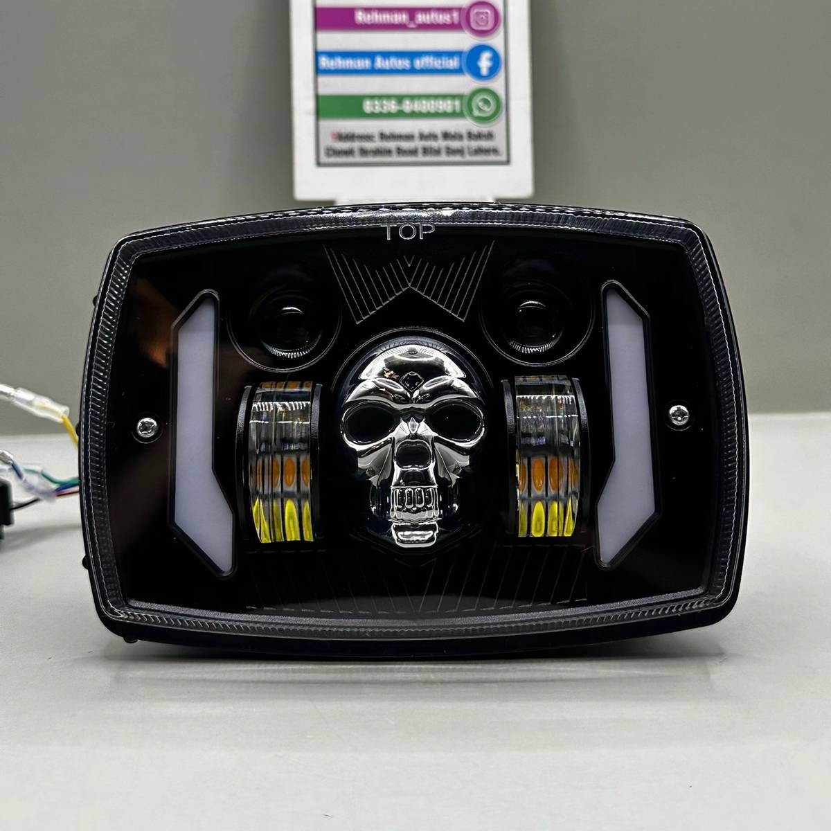 Skull Edition Multi-Functional LED Headlight for Bikes Cd-70 & CG-125