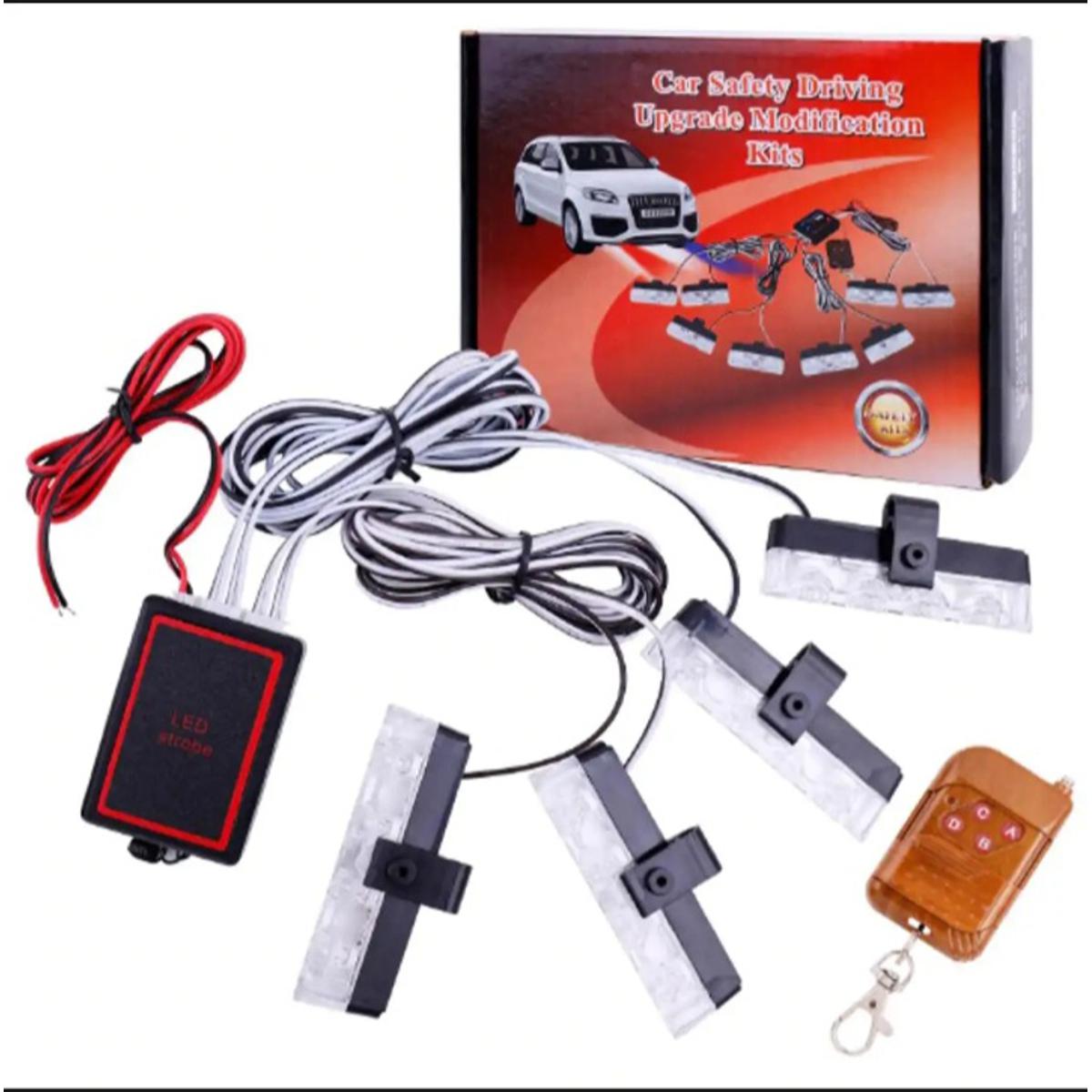 Remote Control 4 Flasher For All Bikes & Cars | White or Red & Blue