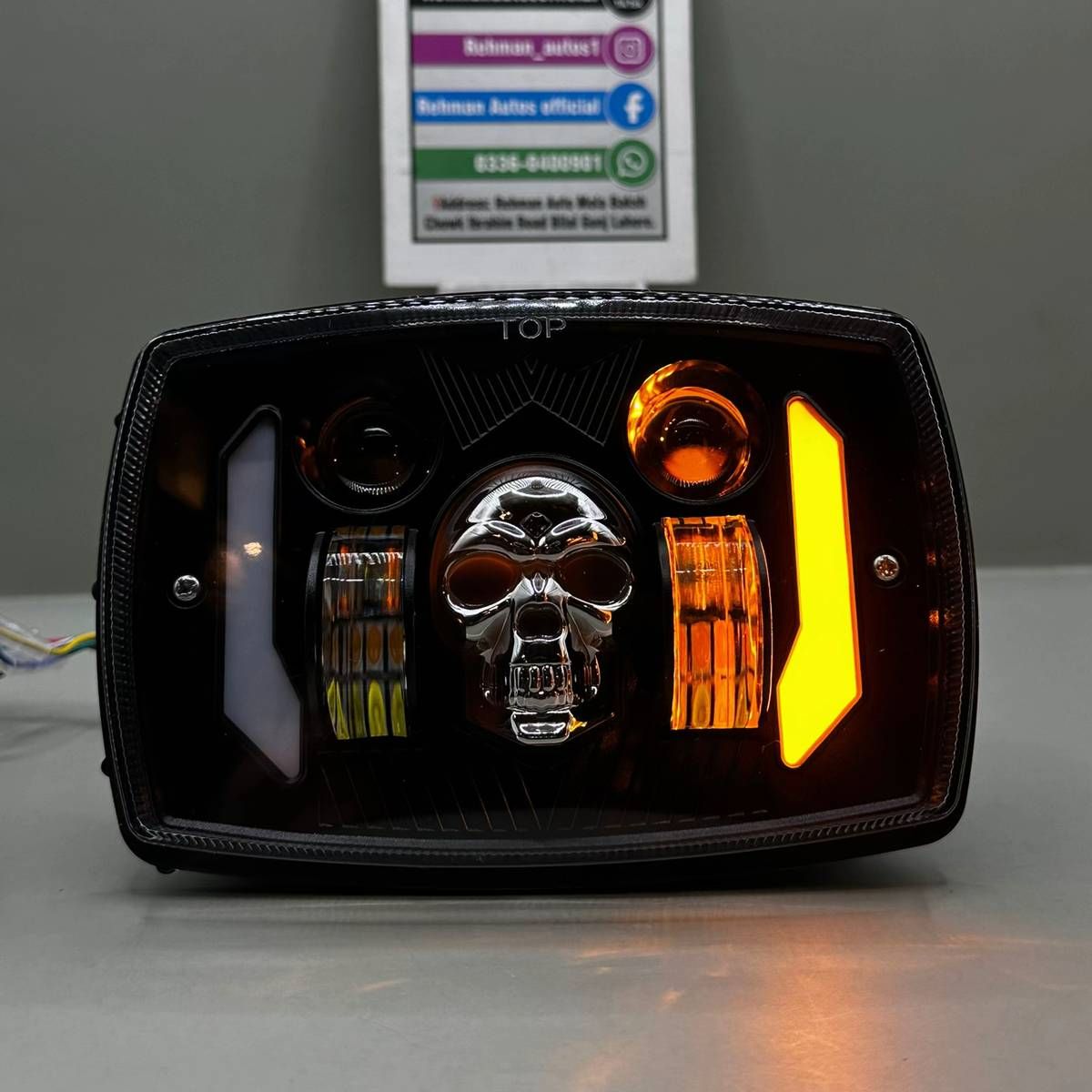 Skull Edition Multi-Functional LED Headlight for Bikes Cd-70 & CG-125