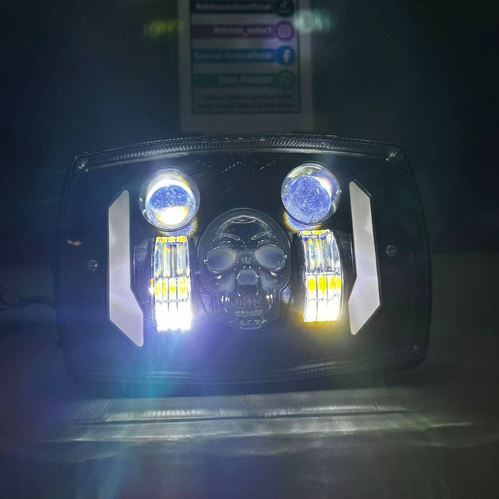 Skull Edition Multi-Functional LED Headlight for Bikes Cd-70 & CG-125