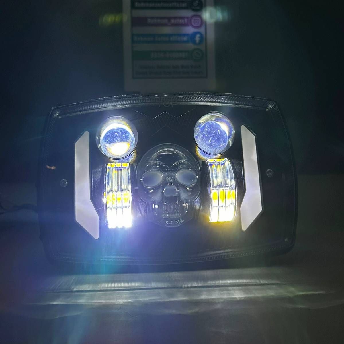 Skull Edition Multi-Functional LED Headlight for Bikes Cd-70 & CG-125