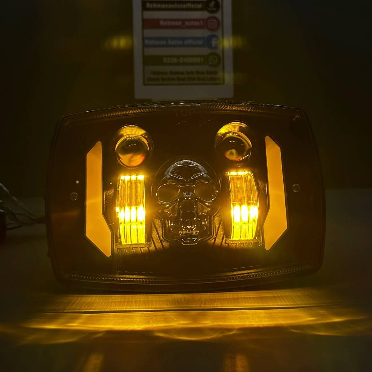 Skull Edition Multi-Functional LED Headlight for Bikes Cd-70 & CG-125